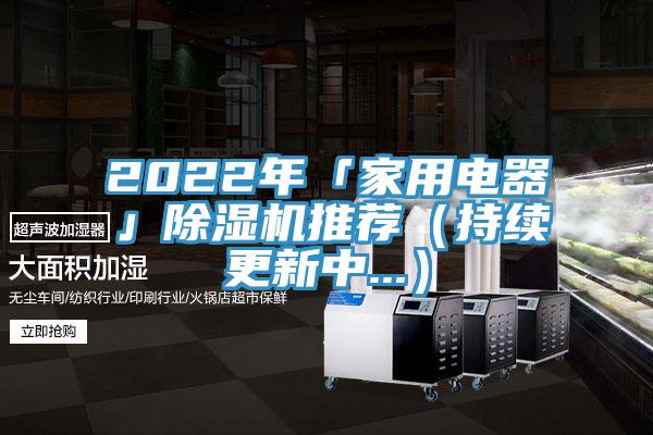 2022年「家用電器」除濕機推薦（持續更新中...）